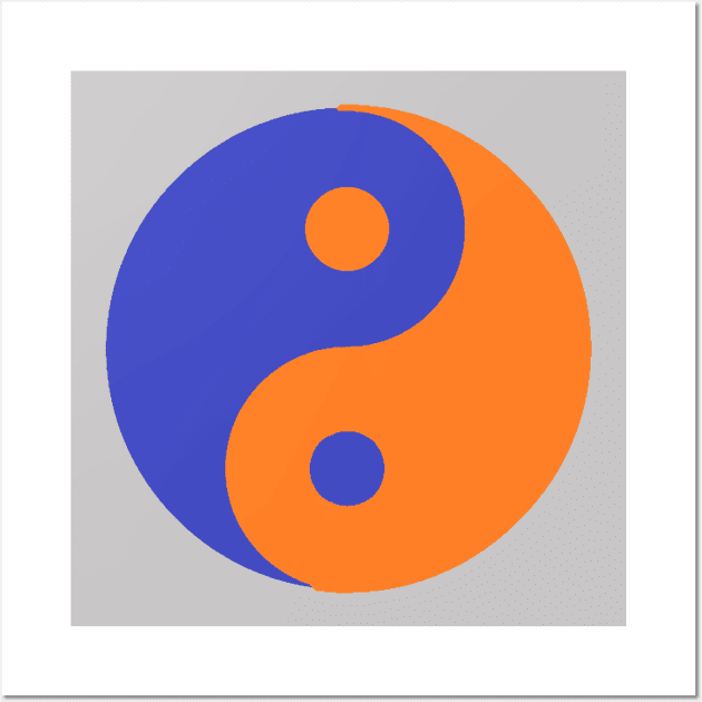 Yin Yang in blue and orange Wall Art by NovaOven